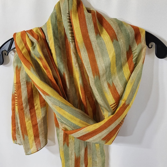 Vintage | Accessories | Vintage Striped Scarf Rectangle 5x31 Orange ...